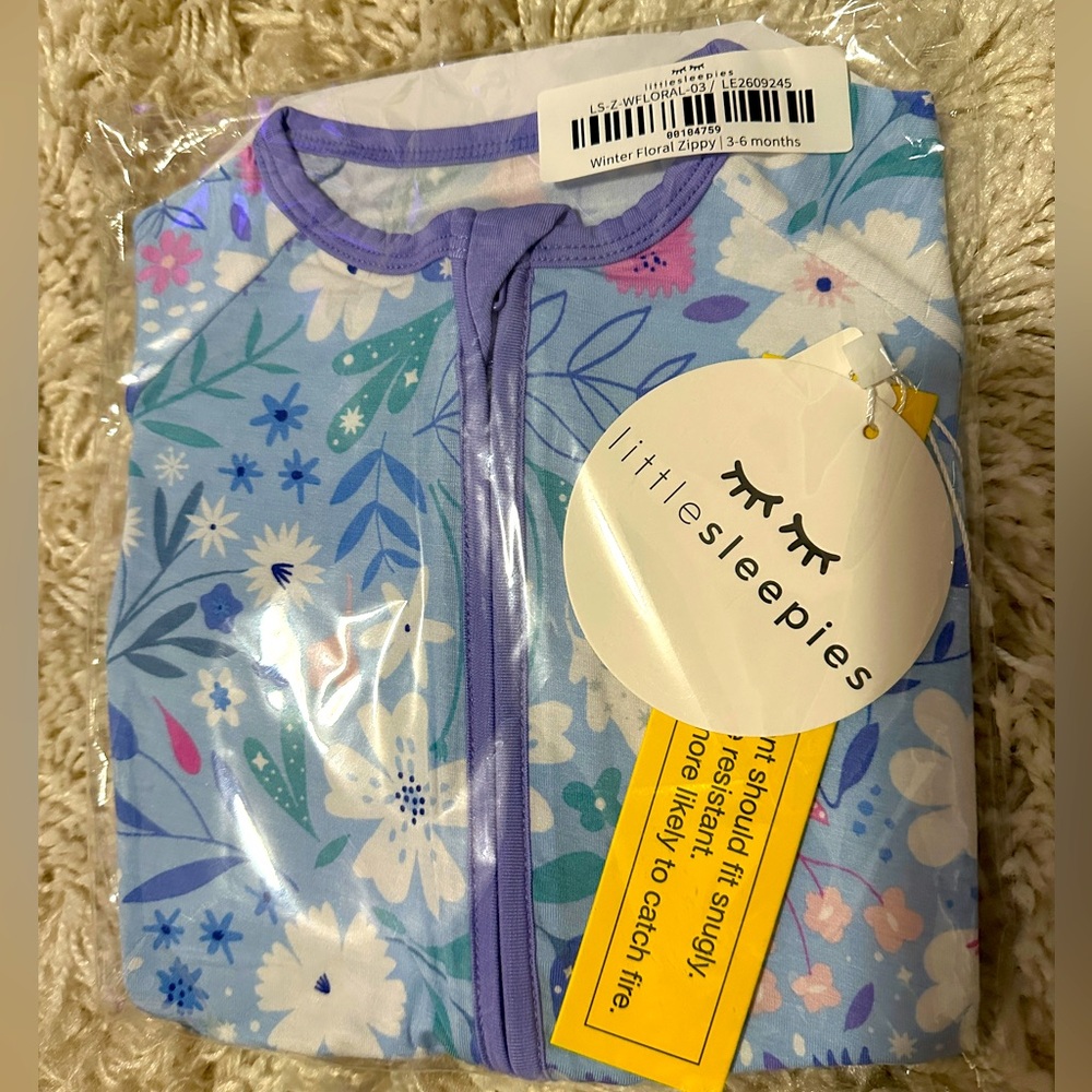 Little Sleepies NIB winter floral zippy 3-6mos